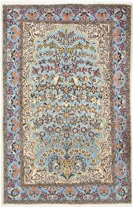 Tappeto Ghom Persia Floreale Azzurro Cielo Crema 100x155 Cm