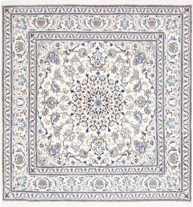 Tappeto Nain Kashmar Persia Medaglione Avorio Blu 200x203 Cm