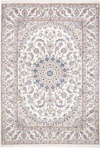 Tappeto Nain Kashmar Persia Medaglione Avorio Blu 252x353 Cm