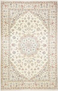 Tappeto Nain 9la Persia Medaglione Avorio Blu 196x300 Cm