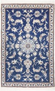 Tappeto Nain Kashmar Persia Medaglione Blu Crema Azzurro 88x140 Cm