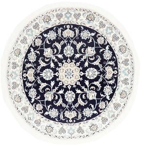 Tappeto Nain Kashmar Persia Medaglione Blu Notte Crema 150x152 Cm
