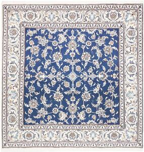 Tappeto Nain Kashmar Persia Floreale Blu Zaffiro Avorio 198x202 Cm