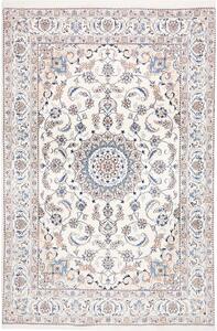 Tappeto Nain Kashmar Persia Medaglione Crema Blu 202x305 Cm