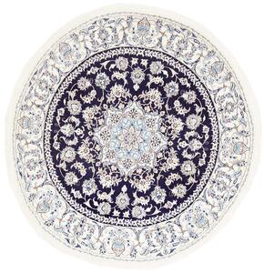 Tappeto Nain Kashmar Persia Medaglione Blu Avorio 205x210 Cm