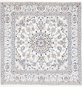 Tappeto Nain Kashmar Persia Medaglione Avorio Blu Grigio 203x205 Cm