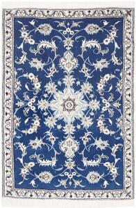 Tappeto Nain Kashmar Persia Medaglione Blu Avorio 92x138 Cm