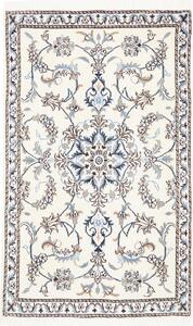 Tappeto Nain Kashmar Persia Medaglione Avorio Blu 88x143 Cm