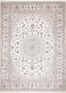 Tappeto Nain 9la Persia Medaglione Avorio Blu 294x406 Cm