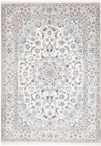 Tappeto Nain 9la Persia Medaglione Bianco Crema Azzurro 246x348 Cm