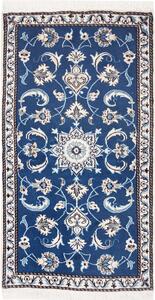 Tappeto Nain Kashmar Persia Medaglione Blu Avorio 73x143 Cm