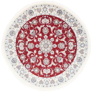 Tappeto Nain Kashmar Persia Medaglione Rosso Avorio 150x150 Cm