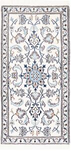 Tappeto Nain Kashmar Persia Medaglione Crema Azzurro 68x137 Cm