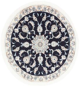 Tappeto Nain Kashmar Persia Medaglione Blu Notte Crema 100x107 Cm