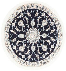 Tappeto Nain Kashmar Persia Medaglione Blu Avorio Azzurro 98x102 Cm