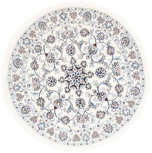 Tappeto Nain Kashmar Persia Medaglione Avorio Blu 145x145 Cm