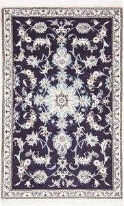 Tappeto Nain Kashmar Persia Medaglione Blu Notte Azzurro 86x135 Cm