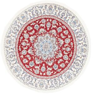 Tappeto Nain Kashmar Persia Medaglione Rosso Crema 202x208 Cm