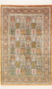Tappeto Ghom Seta Persia Floreale Beige Oro 97x152 Cm