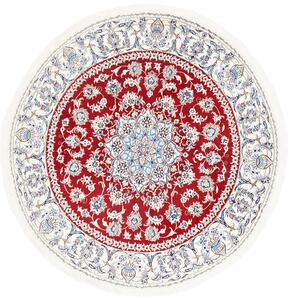 Tappeto Nain Kashmar Persia Medaglione Rosso Crema 200x200 Cm
