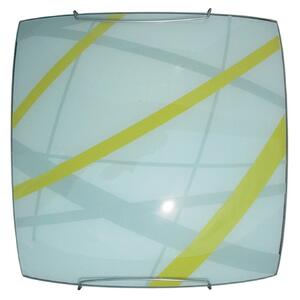 Plafoniera pop Trust verde, in vetro, 30x30 cm, LUMICOM