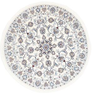 Tappeto Nain Kashmar Persia Medaglione Avorio Blu 150x150 Cm