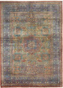 Tappeto Mamlouk Pakistan Medaglione Blu Turchese 178x252 Cm