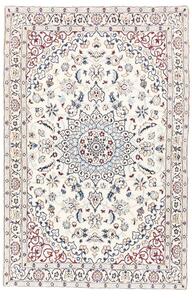 Tappeto Nain 9la Persia Medaglione Avorio Blu 115x178 Cm