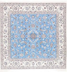 Tappeto Nain 6la Persia Medaglione Azzurro Avorio 208x208 Cm
