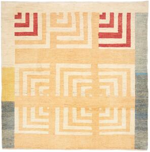 Tappeto Gabbeh Fine Persia Geometrico Crema Arancio Rosso 225x225 Cm