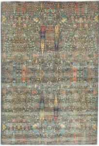 Tappeto Shahi Fine Pakistan Floreale Verde Petrolio Multicolore 202x297 Cm