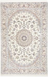 Tappeto Nain 9la Persia Medaglione Avorio Marrone 205x325 Cm