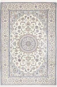 Tappeto Nain 9la Persia Medaglione Crema Blu 194x297 Cm