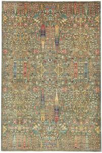 Tappeto Shahi Fine Pakistan Astratto Verde Multicolore 205x307 Cm