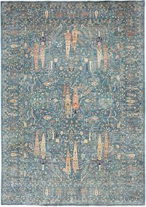 Tappeto Shahi Fine Pakistan Astratto Blu Petrolio Pesca 302x434 Cm