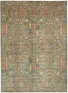 Tappeto Shahi Fine Pakistan Floreale Verde Policromo 279x381 Cm