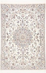 Tappeto Nain 9la Persia Medaglione Avorio Azzurro 104x153 Cm