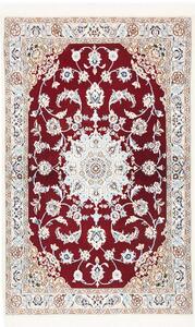 Tappeto Nain 9la Persia Medaglione Rosso Bordeaux Avorio 101x162 Cm