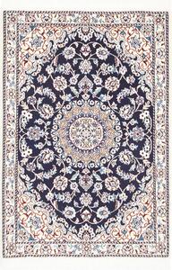 Tappeto Nain 9la Persia Medaglione Blu Crema 80x117 Cm