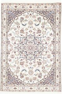 Tappeto Nain 9la Persia Medaglione Crema Blu 102x146 Cm