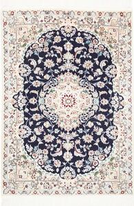 Tappeto Nain 6la Persia Medaglione Blu Scuro Crema 82x116 Cm