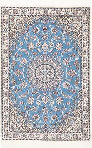 Tappeto Nain 9la Persia Medaglione Azzurro Crema 79x118 Cm