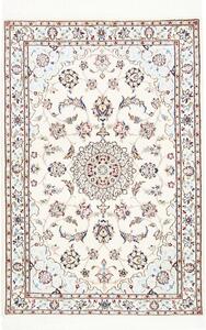Tappeto Nain 6la Persia Medaglione Crema Azzurro 81x118 Cm