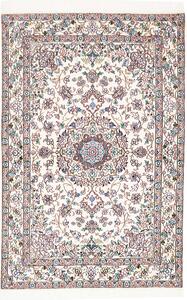 Tappeto Nain 9la Persia Medaglione Avorio Blu 107x156 Cm