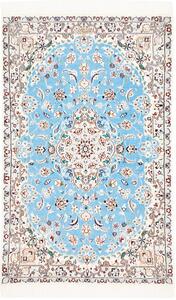 Tappeto Nain 6la Persia Medaglione Celeste Crema 77x125 Cm
