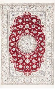 Tappeto Nain 6la Persia Medaglione Rosso Avorio 109x165 Cm