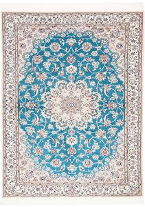 Tappeto Nain 6la Persia Medaglione Turchese Crema 109x145 Cm