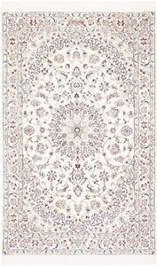 Tappeto Nain 6la Persia Medaglione Avorio Blu 103x165 Cm