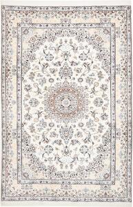 Tappeto Nain 9la Persia Medaglione Crema Azzurro 202x306 Cm