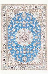 Tappeto Nain 6la Persia Medaglione Blu Cielo Crema 82x113 Cm